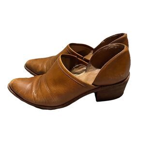 Madewell The Brady Brown Leather Low Cut Booties Women's Size US 10 Boho Western
